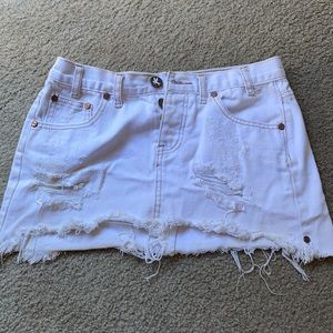 One teaspoon white denim mini skirt